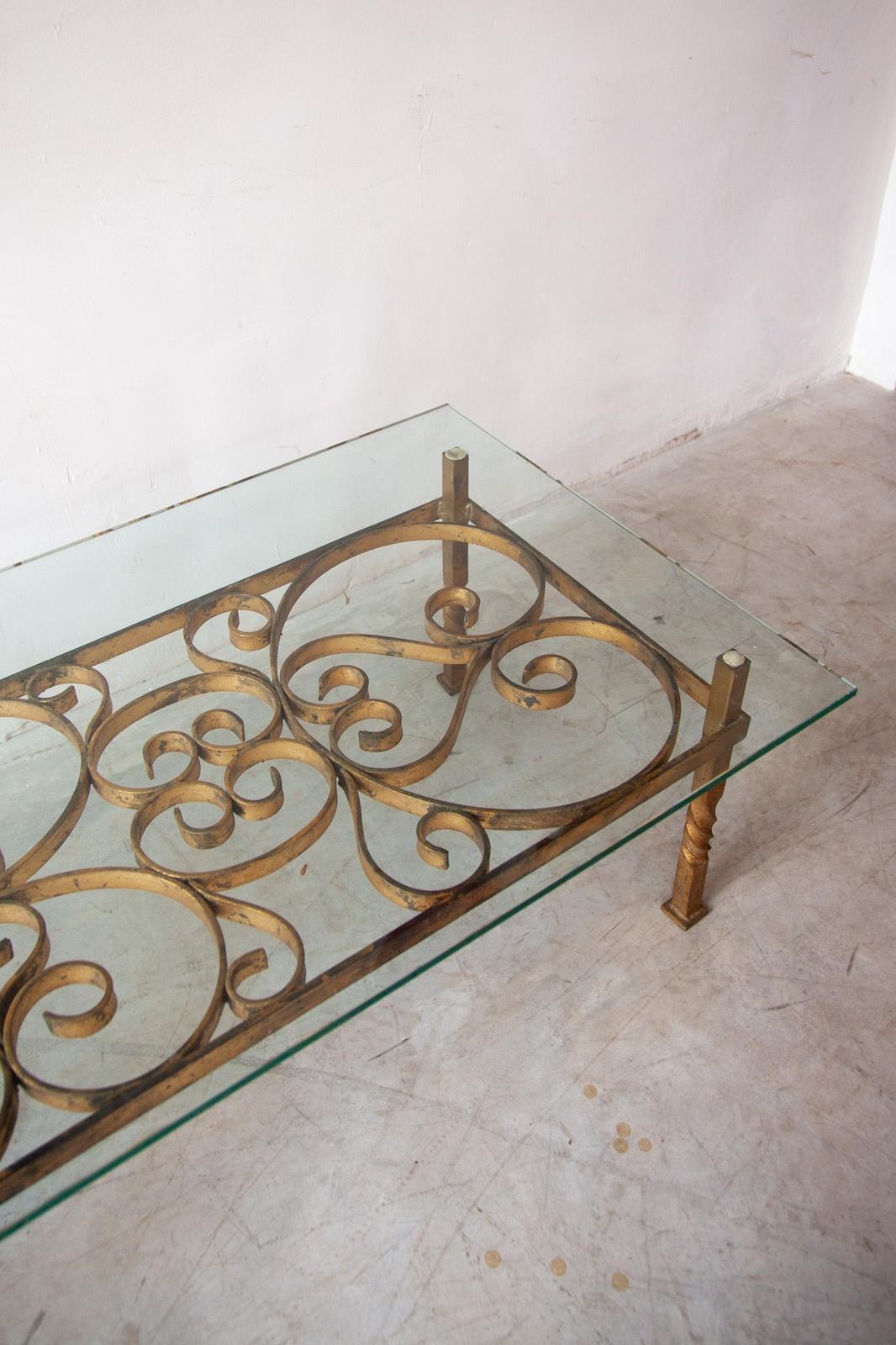 Large Wrought Iron Coffee Table In The Manner Of Gilbert Poillerat, France, 1950s photo 2234.0