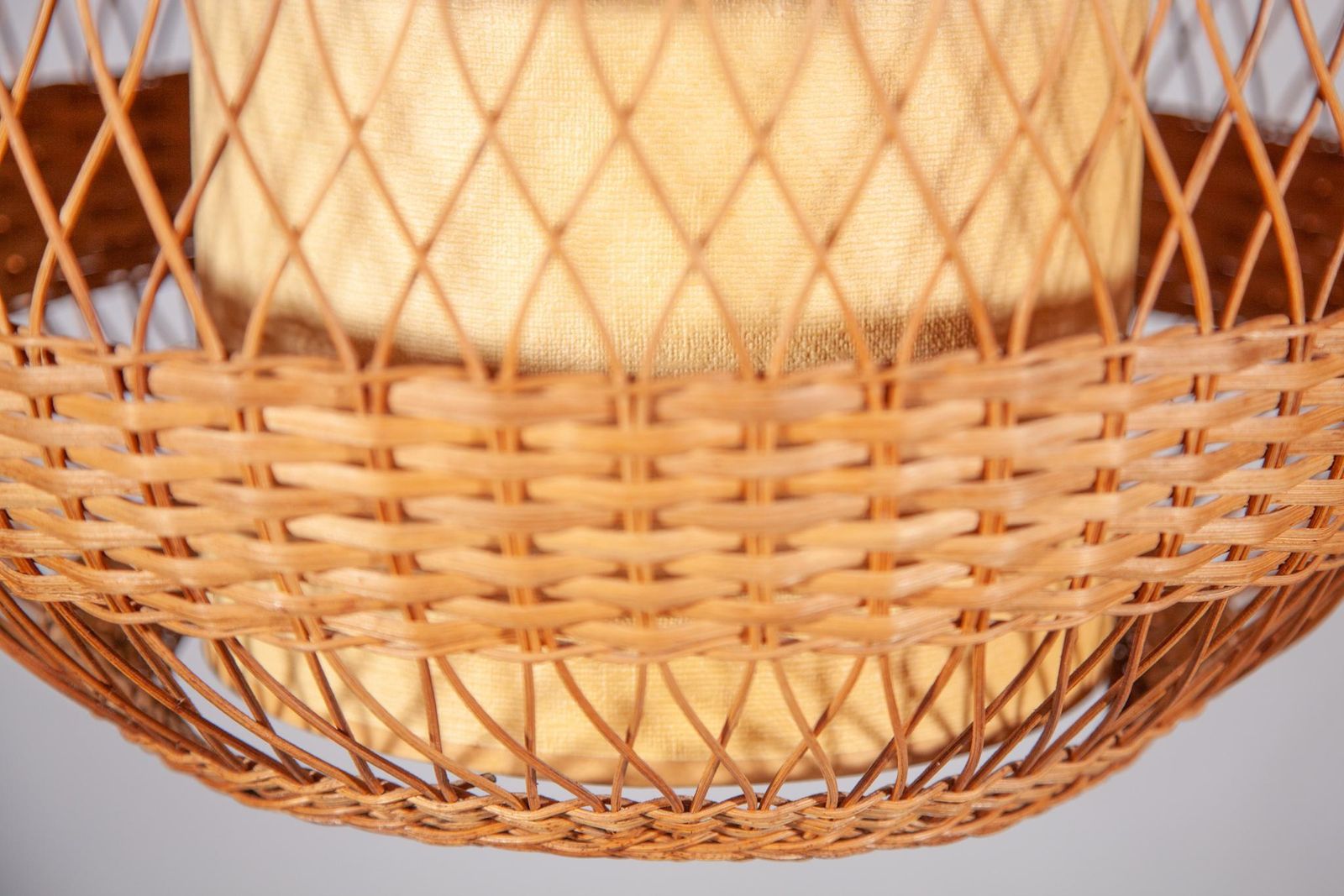Organic Wicker Rattan Globe Pendant Or Hanging Light, 1950s photo buy