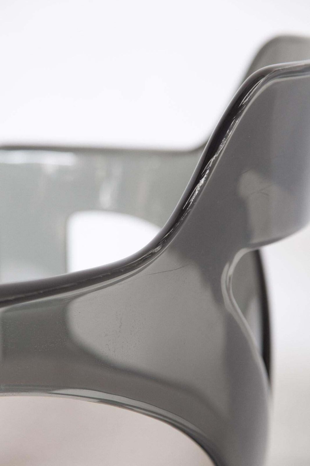 photo furniture Spage Age Smoked Plexi Glass Swivel Desk Chair, 1960s