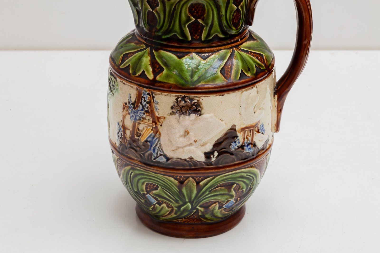 Set Of Two Majolica Jugs, Nimy Faiences Imperiale Belgium photo buy