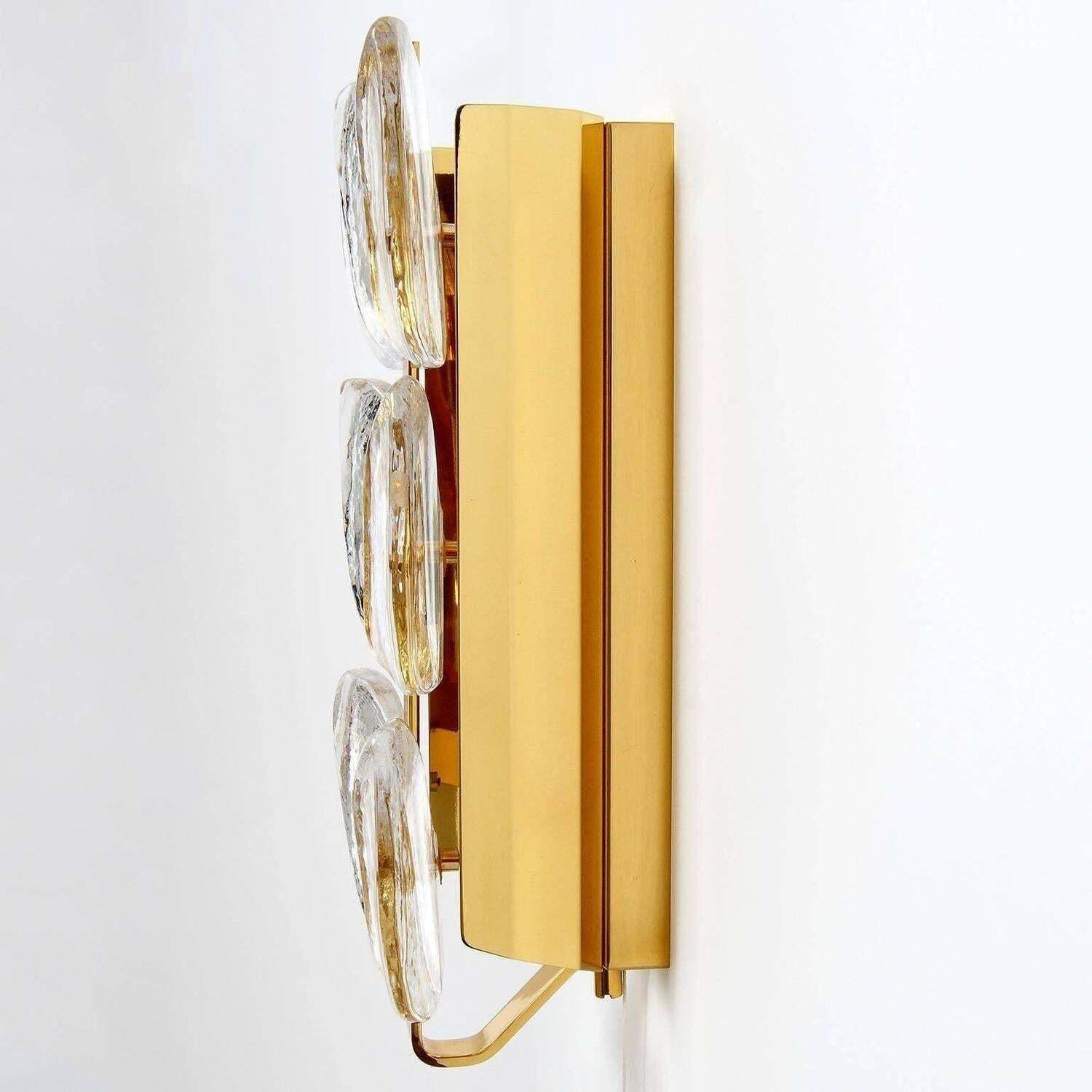 1 Of 6 Stunning Large Kalmar Murano Sconce Wall Lights, Florida, 1970s photo Lighting