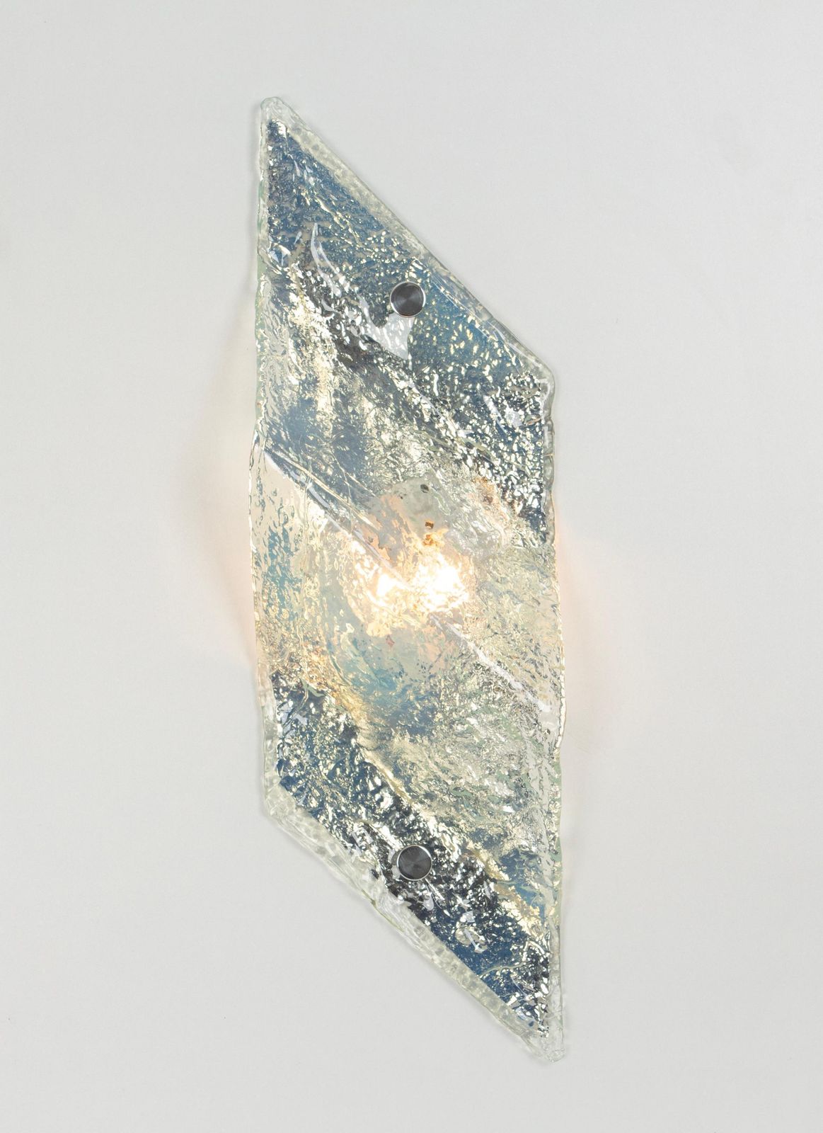 Lighting 1 Of 7 Large Blue Murano Glass Wall Lamp By Carlo Nason For Mazzega, Italy, 70s photo