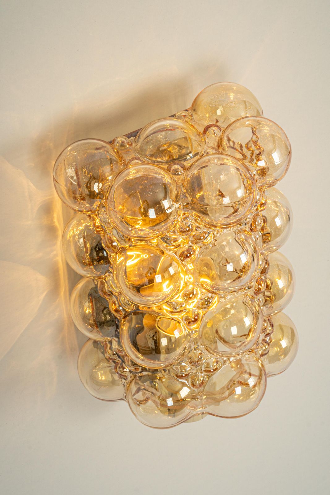 Pair Of Amber Bubble Glass Sconces By Helena Tynell, Limburg, Germany photo furniture
