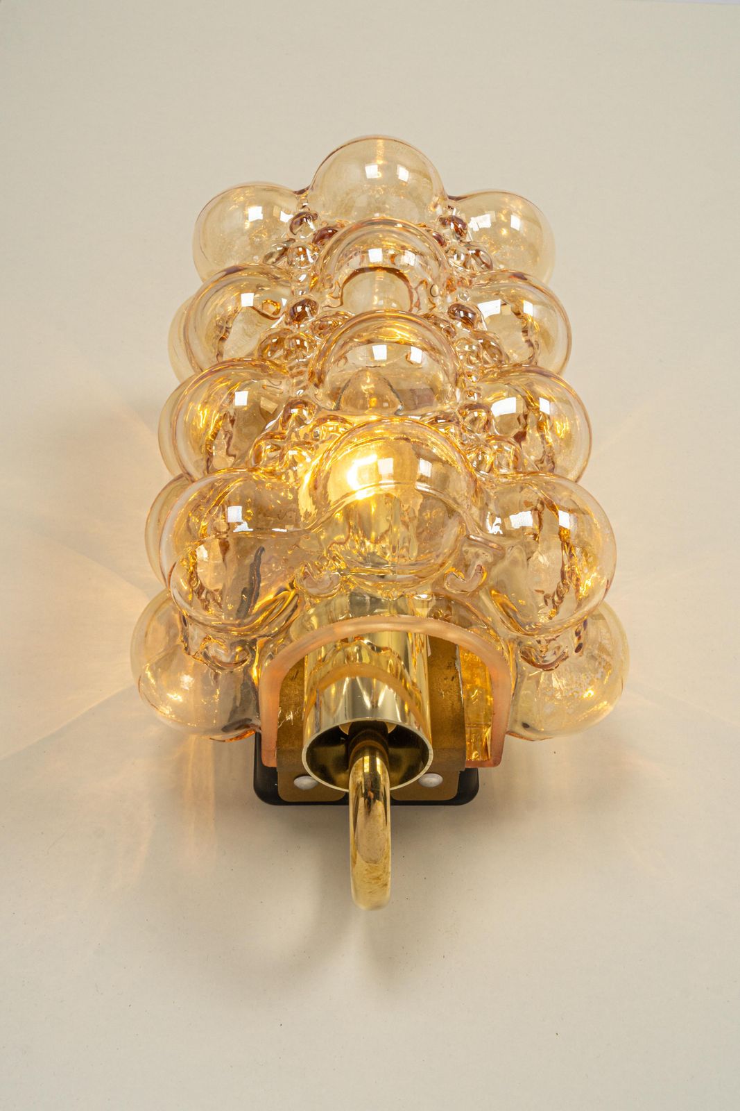 Pair Of Amber Bubble Glass Sconces By Helena Tynell, Limburg, Germany photo for sale