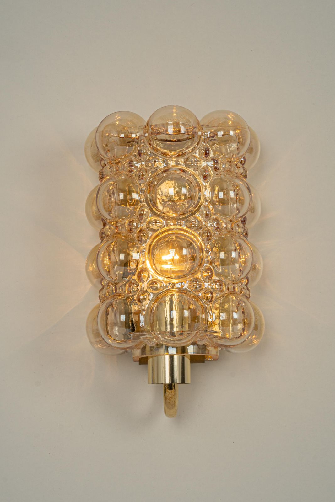 Pair Of Amber Bubble Glass Sconces By Helena Tynell, Limburg, Germany photo vinterior