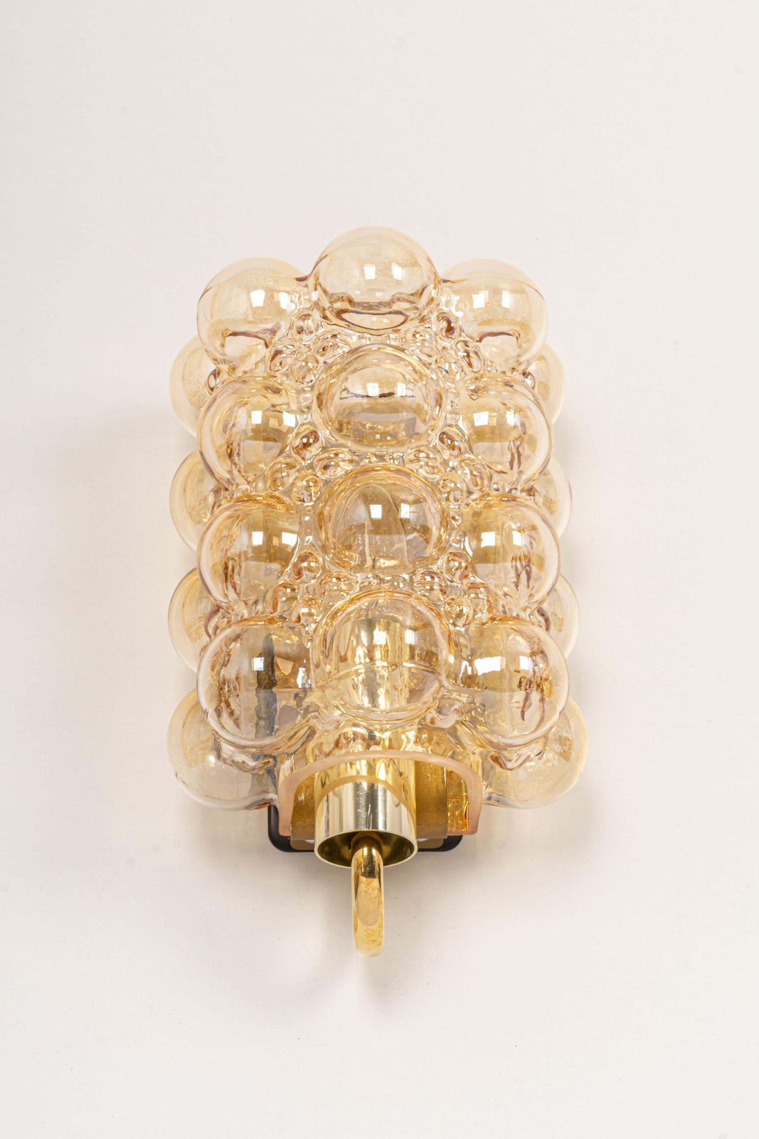photo furniture Pair Of Amber Bubble Glass Sconces By Helena Tynell, Limburg, Germany