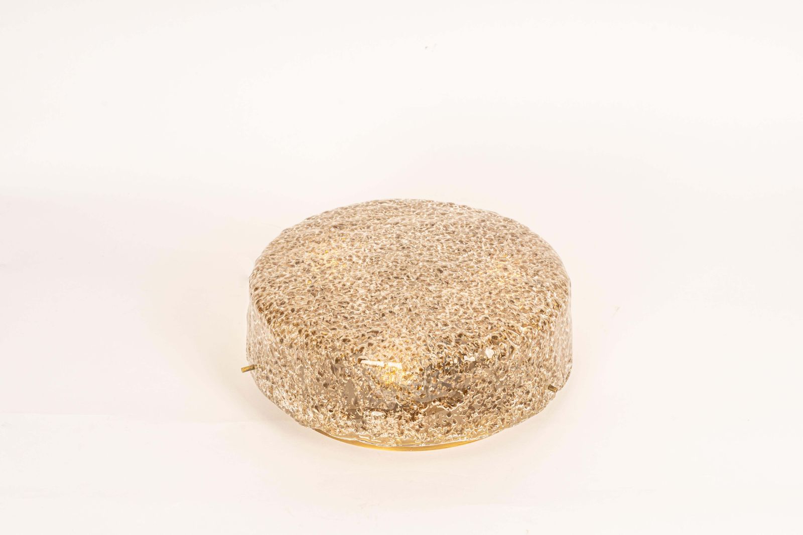 1 Of 2 Large Brass Hillebrand Murano Glass Flush Mount, Germany, 1970s photo furniture