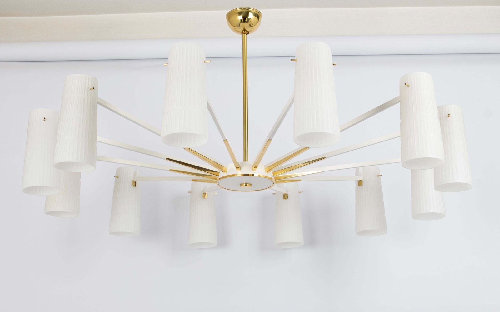 Extra Large Glass Sunburst Chandelier, Stilnovo Style, 1950s photo furniture
