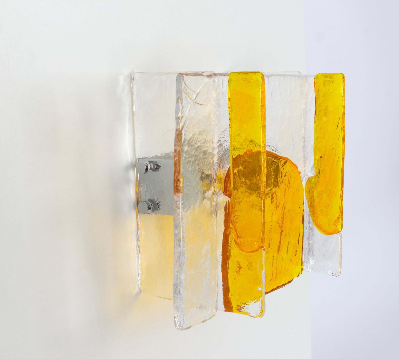 Set Of 2 Murano Glass Sconces Wall Lights By Mazzega, Italy, Circa 1970s photo Lighting