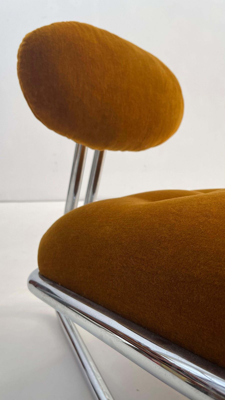 Little Tubular Lounge Chair In Rusty Orange Velvet photo furniture
