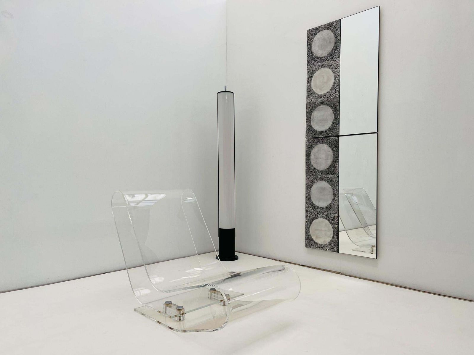 A Pair Of Cast Aluminium Mirror By Garinei Bia photo vintage