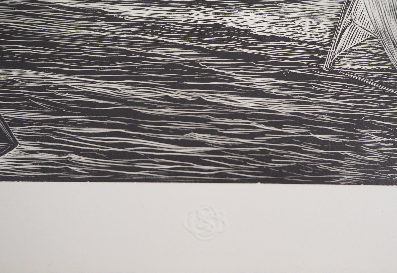 Herbert Lespinasseseascape : Castel And Sailboats   Original Wooodcut, Handsigned1924 photo vinterior