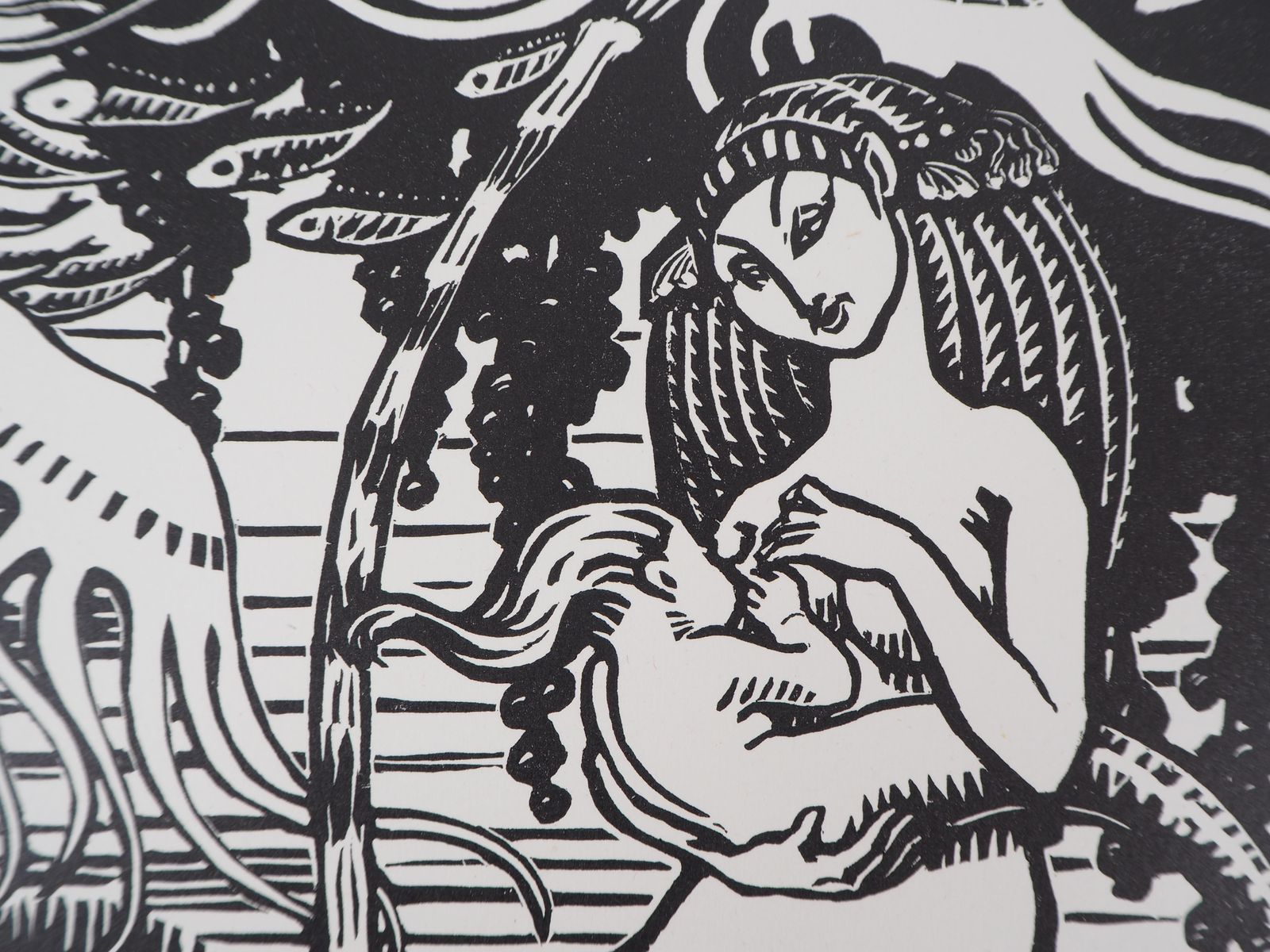 Henri Amedee Wetterlife In The Sea : Mermaid Maternity   Original Wooodcut, Handsigned & Numbered1922 photo Art