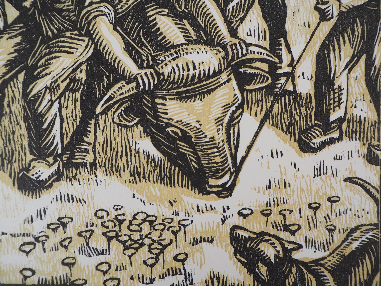 Honoré Broutellethe Untamed Bull   Original Woodcut, Handsigned1922 photo 214.0