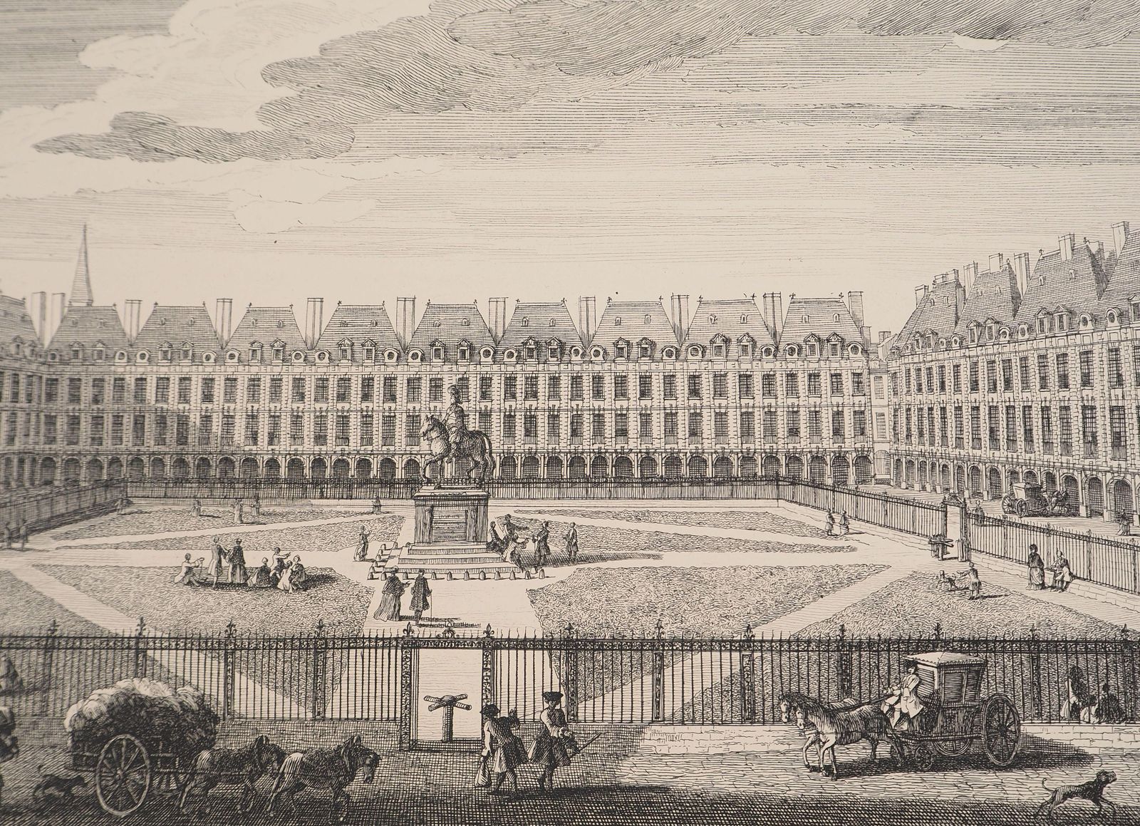 The Royal Square : A Glimpse Of Old Paris   Original Etching, Signed photo Art