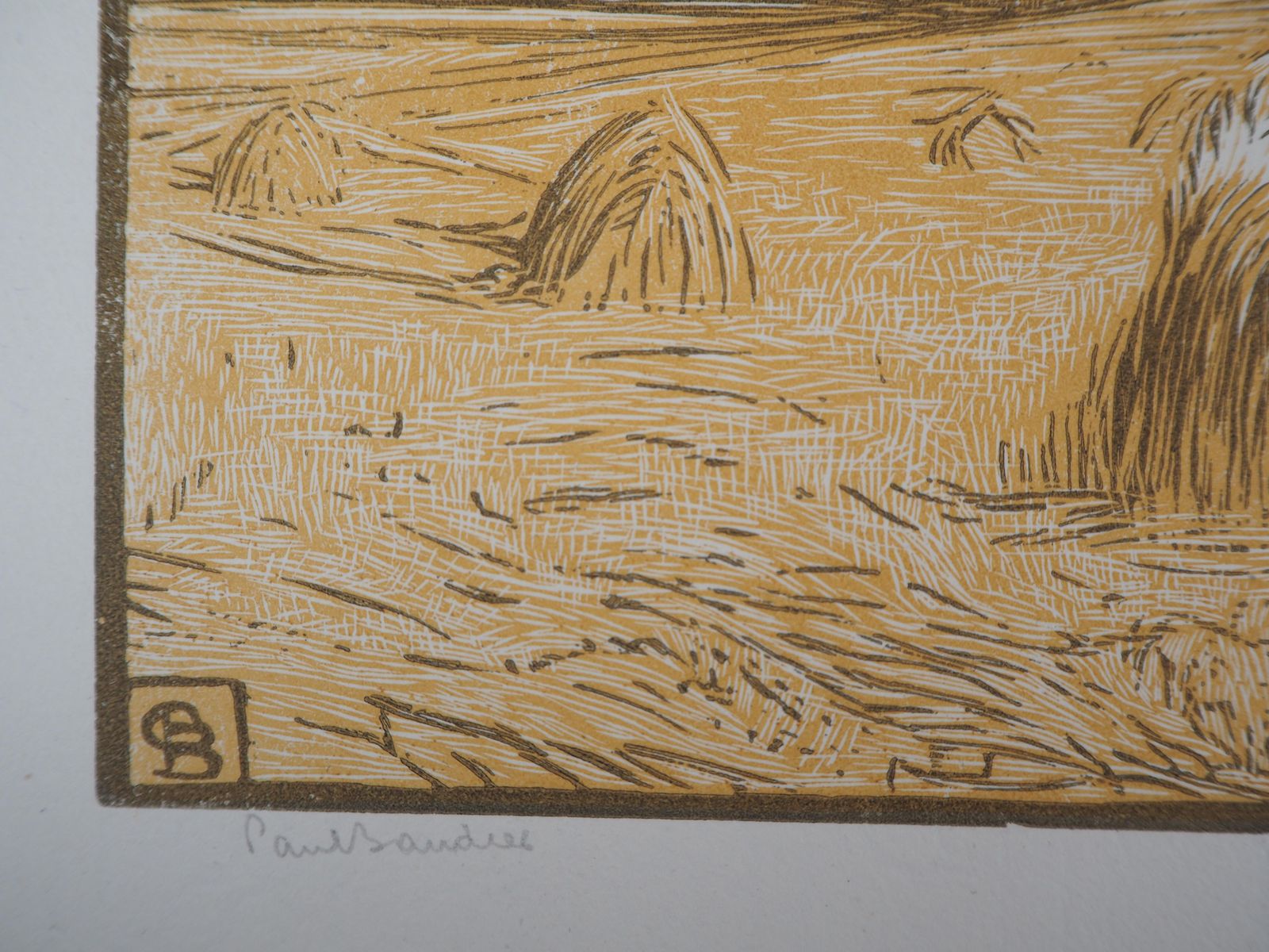 Paul Baudierharvest In The Fields : The Haystacks   Original Wooodcut, Handsigned & Numbered1927 photo Art