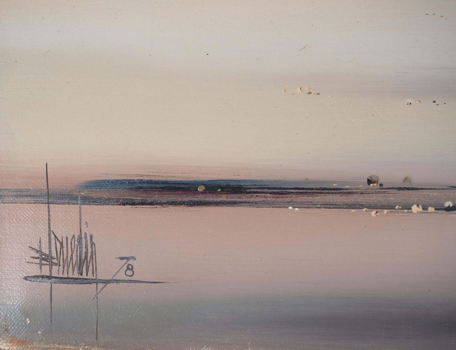 Bernard Louedinseascape : As Light As A Feather   Original Oil On Canvas, Handsigned1978 photo furniture