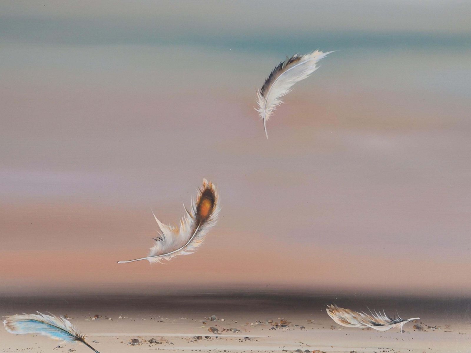Bernard Louedinseascape : As Light As A Feather   Original Oil On Canvas, Handsigned1978 photo 1115.0