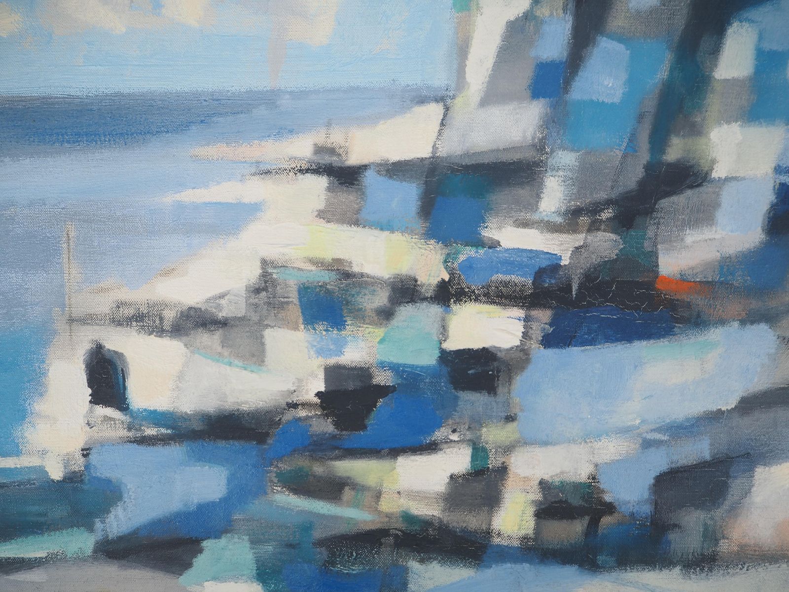 Marcel Moulyitaly : Mediteranean Seascape   Original Oil On Canvas, Signed1959 photo Art