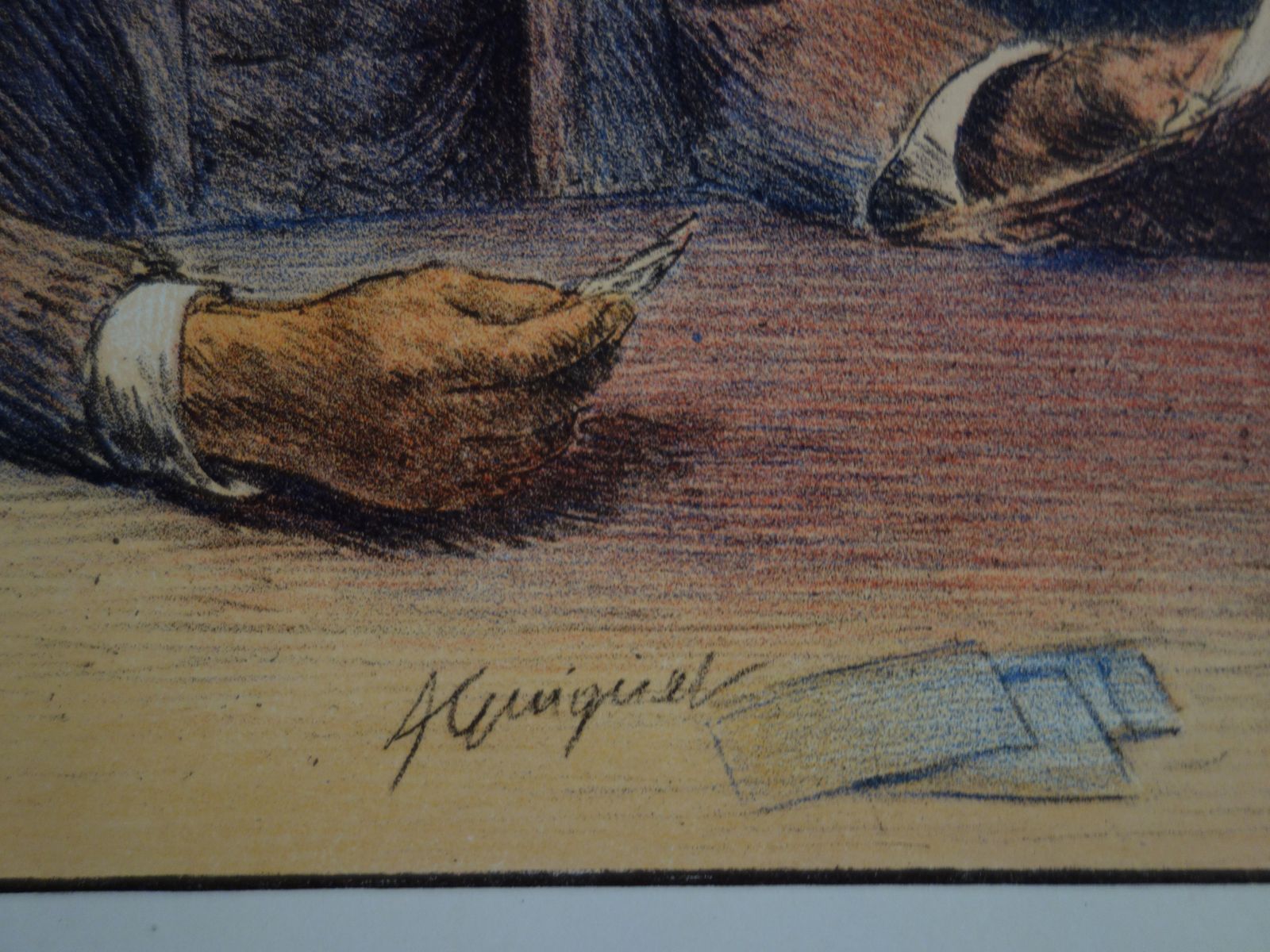 Francois Guiguetthe Lamp : Evening Work   Original Lithograph   18981898 photo for sale