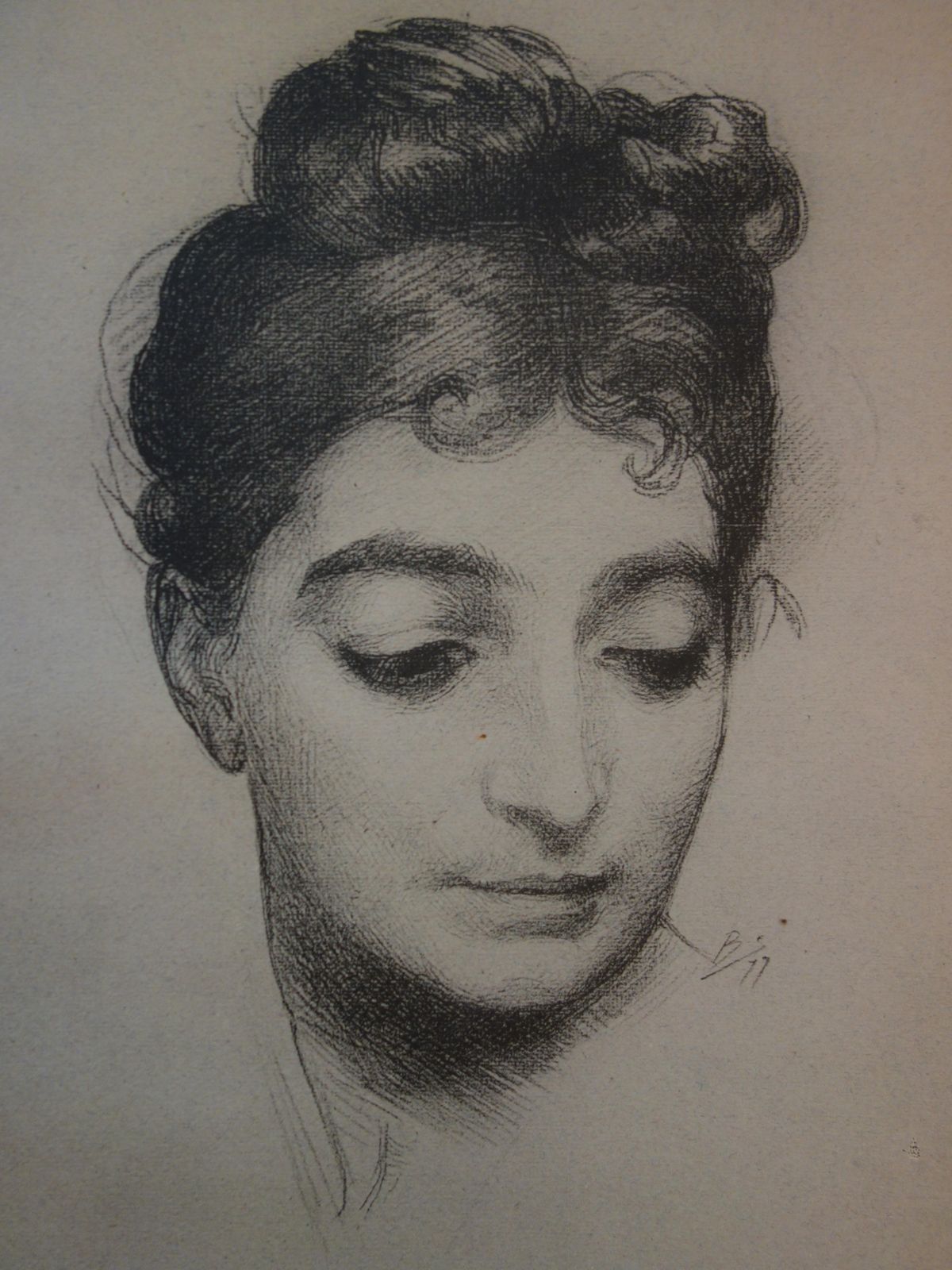 Félix Bracquemondlover, Portrait After A Poem Of Ronsard   Original Lithograph   18991899 photo 214.0