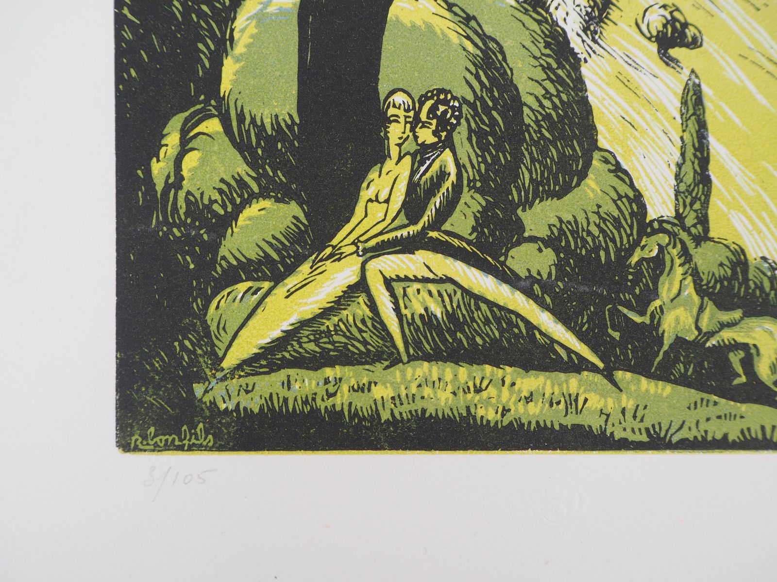 Robert Bonfilsthe Lover's Interlacing   Original Wooodcut, Handsigned And Numbered / 1051920 photo for sale