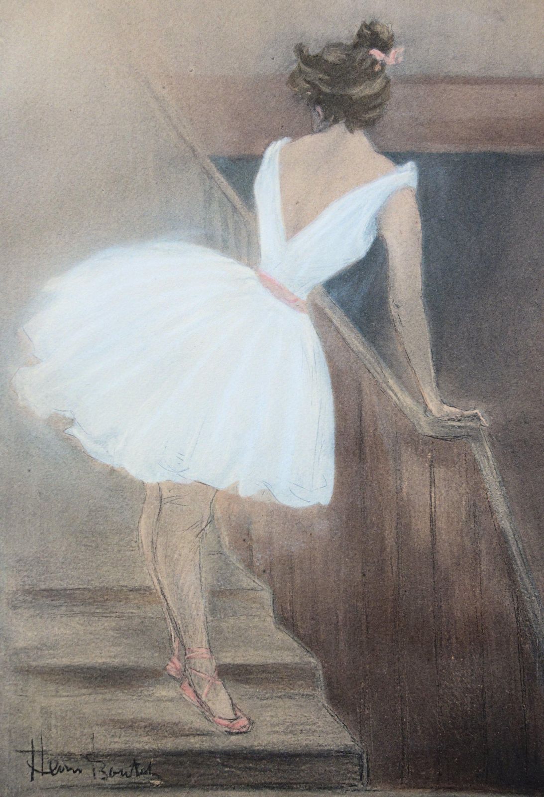 Henri Boutetparis Opera : Ballerina In The Stairs   Original Lithograph 18971897/98 photo for sale