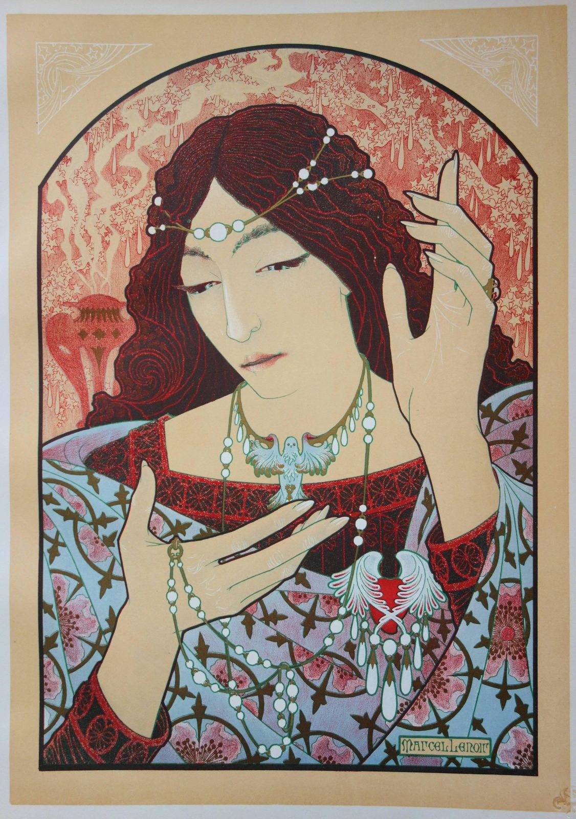 Marcel   Lenoirart Nouveau Woman Praying   Original Lithograph (1897/98)1897 photo for sale
