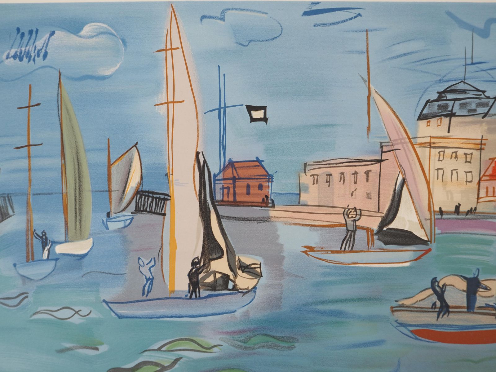 Raoul Dufysailboats   Lithograph   Printed Signature (Mourlot)1969 photo Art