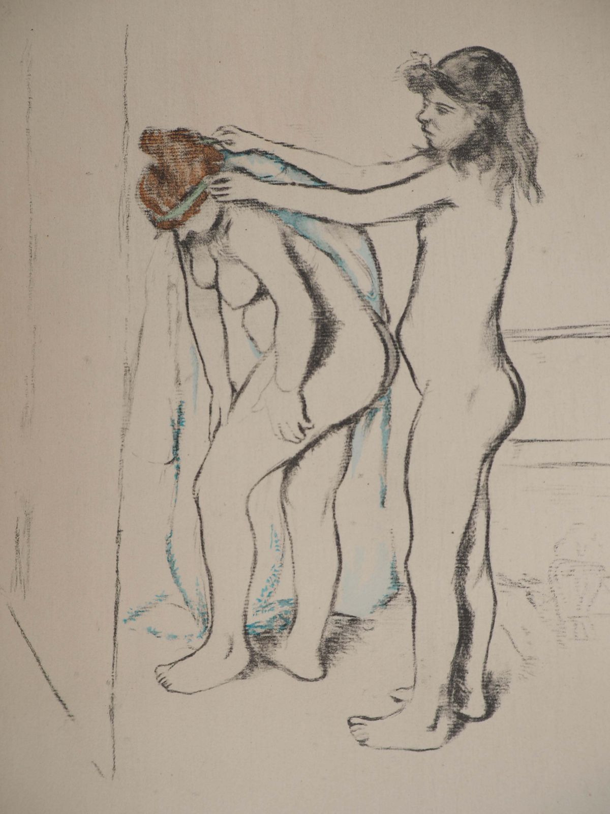 The Bath : Two Women Wiping   Lithograph (Petrides 1947)1947 photo Art