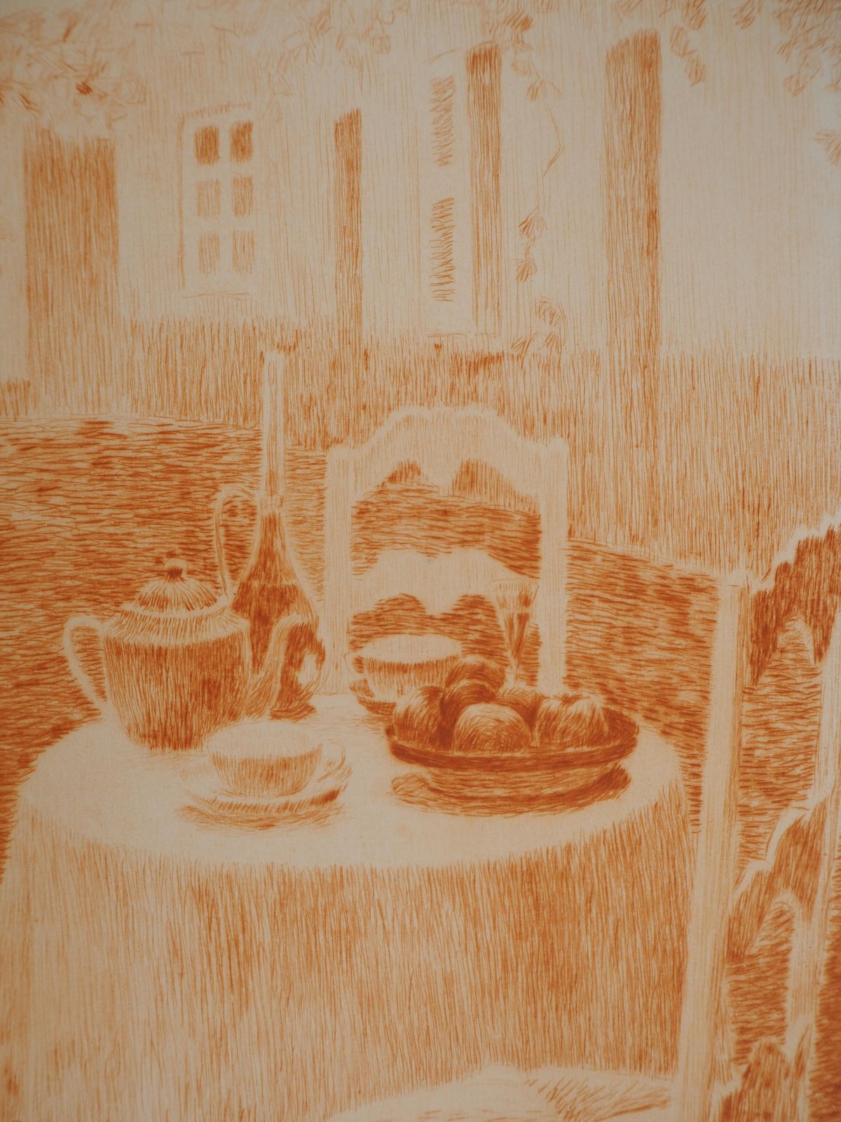 Henri Le Sidanerthe Pink Tablecloth   Original Etching1928 photo Art