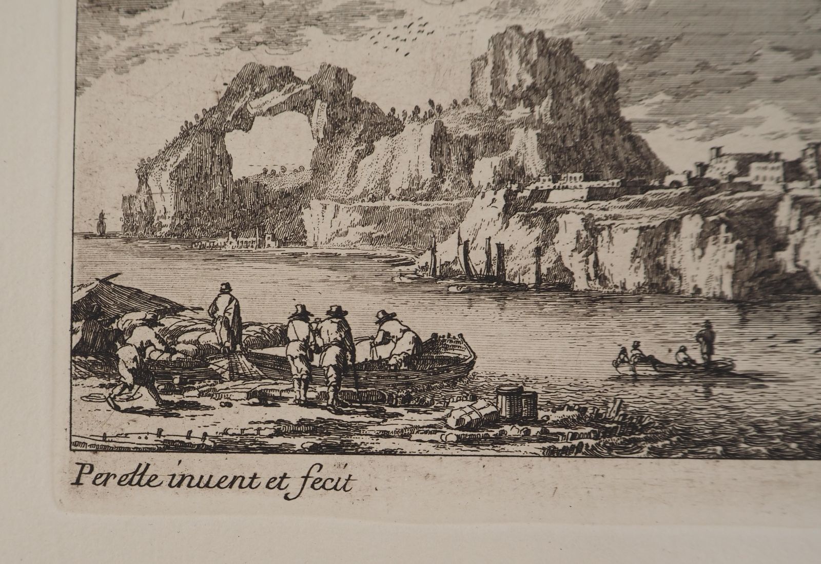 Gabriel Perellelandscape With A Sailboat And Fishermen   Original Etching photo furniture