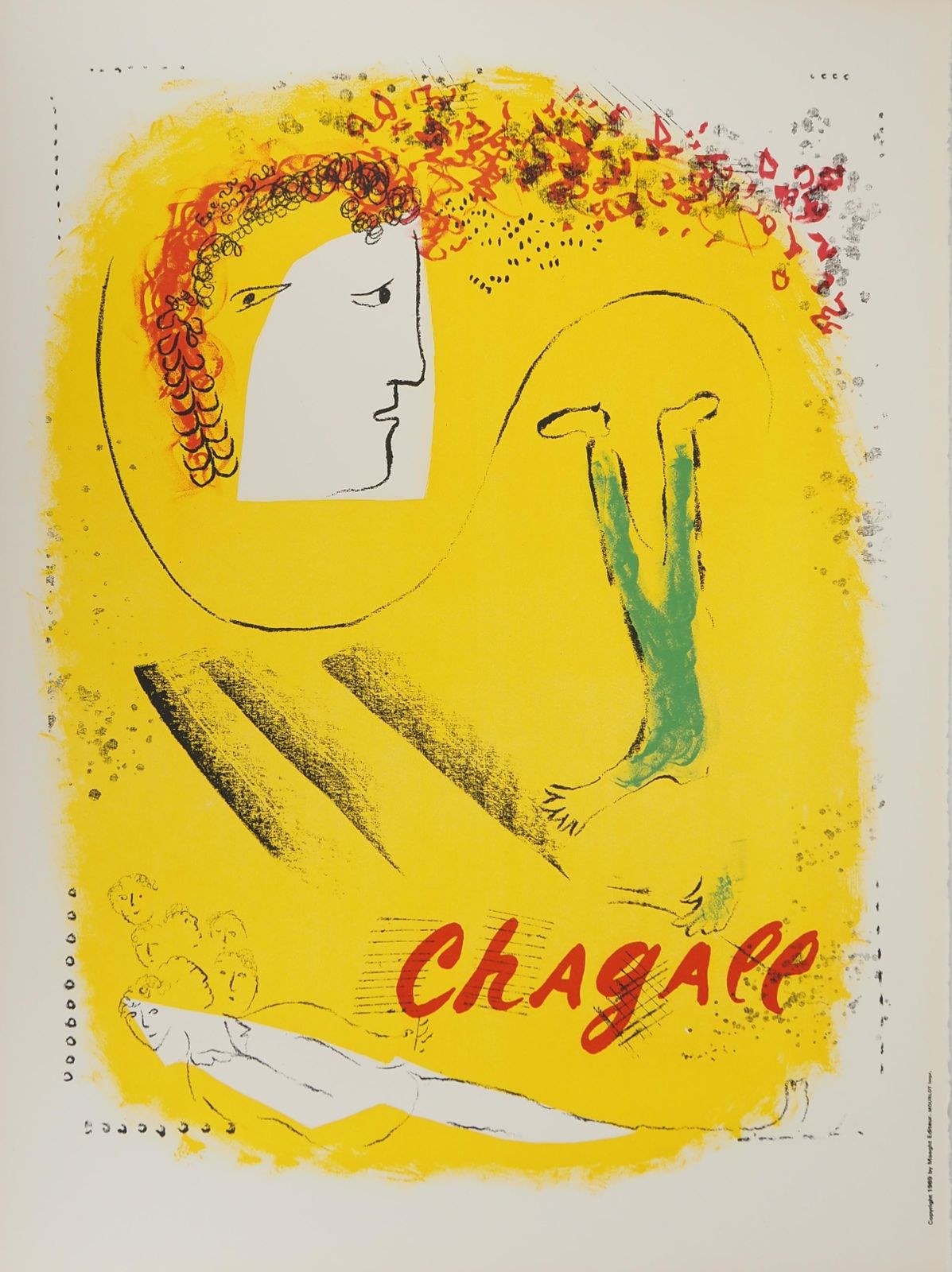 Marc Chagallcircus : Acrobat On Yellow Backgroung   Original Lithograph (Mourlot #602)1959 photo for sale