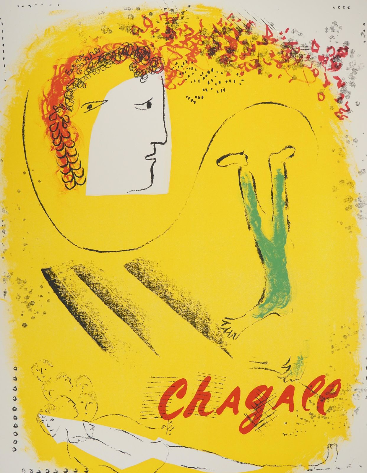 Marc Chagallcircus : Acrobat On Yellow Backgroung   Original Lithograph (Mourlot #602)1959 photo Art