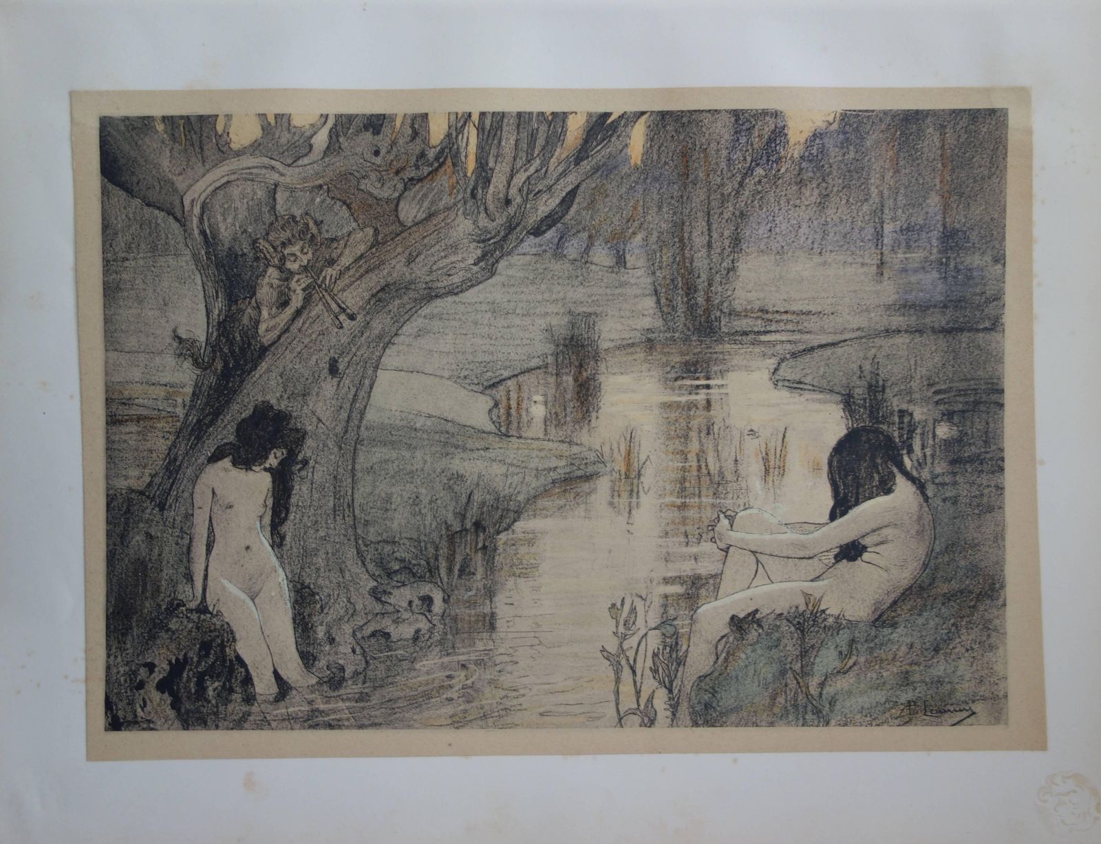 Paul Albert Laurensbath Of The Nymphs   Original Lithograph   18971897