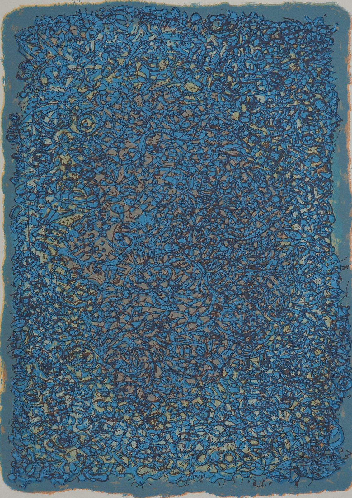 Mark Tobeymark Tobey : Blue Composition, Original Signed Screenprint photo for sale