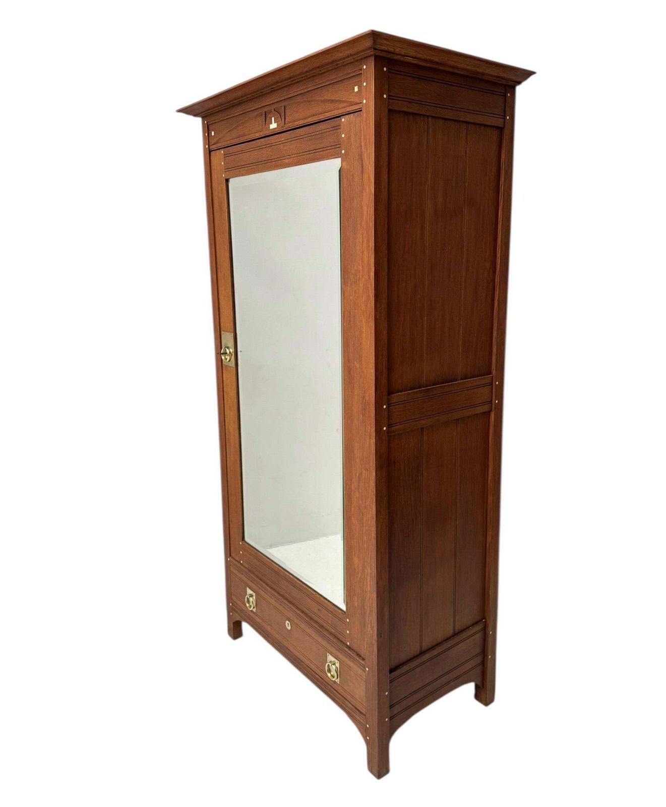 Arts & Crafts One Door Armoire Or Wardrobe Onder Den Sint Maarten Style, 1900s photo Furniture