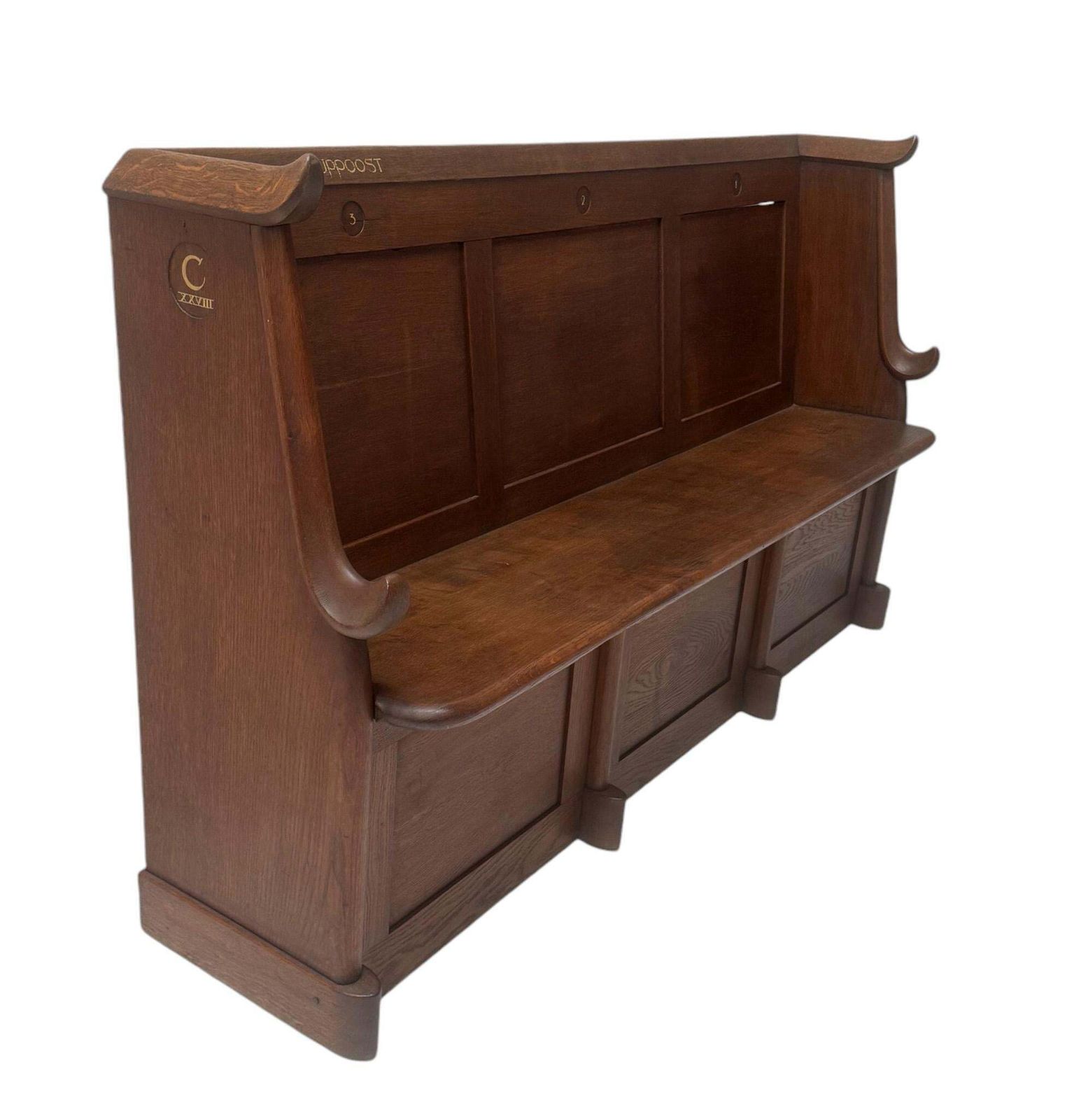 Willem Penaat Art Deco Amsterdamse School Three Seat Bench, 1920s photo Furniture