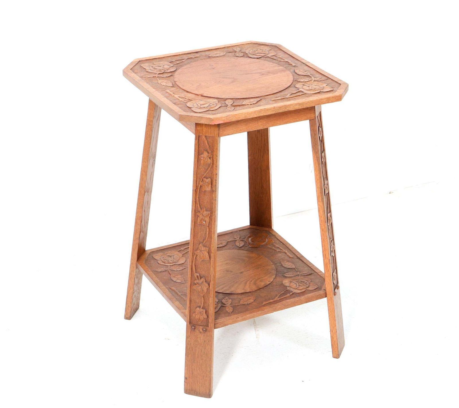 Oak Art Nouveau Arts & Crafts Side Table, 1900s photo for sale