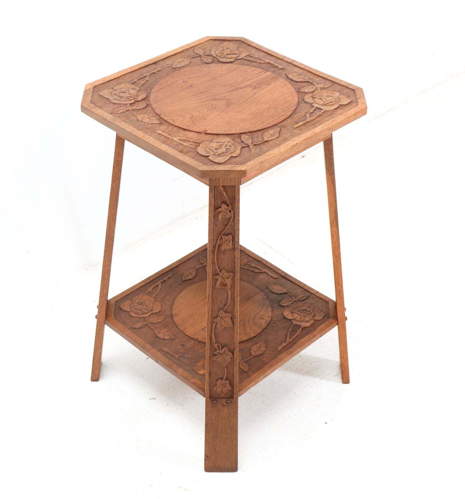 Oak Art Nouveau Arts & Crafts Side Table, 1900s photo 1072.0