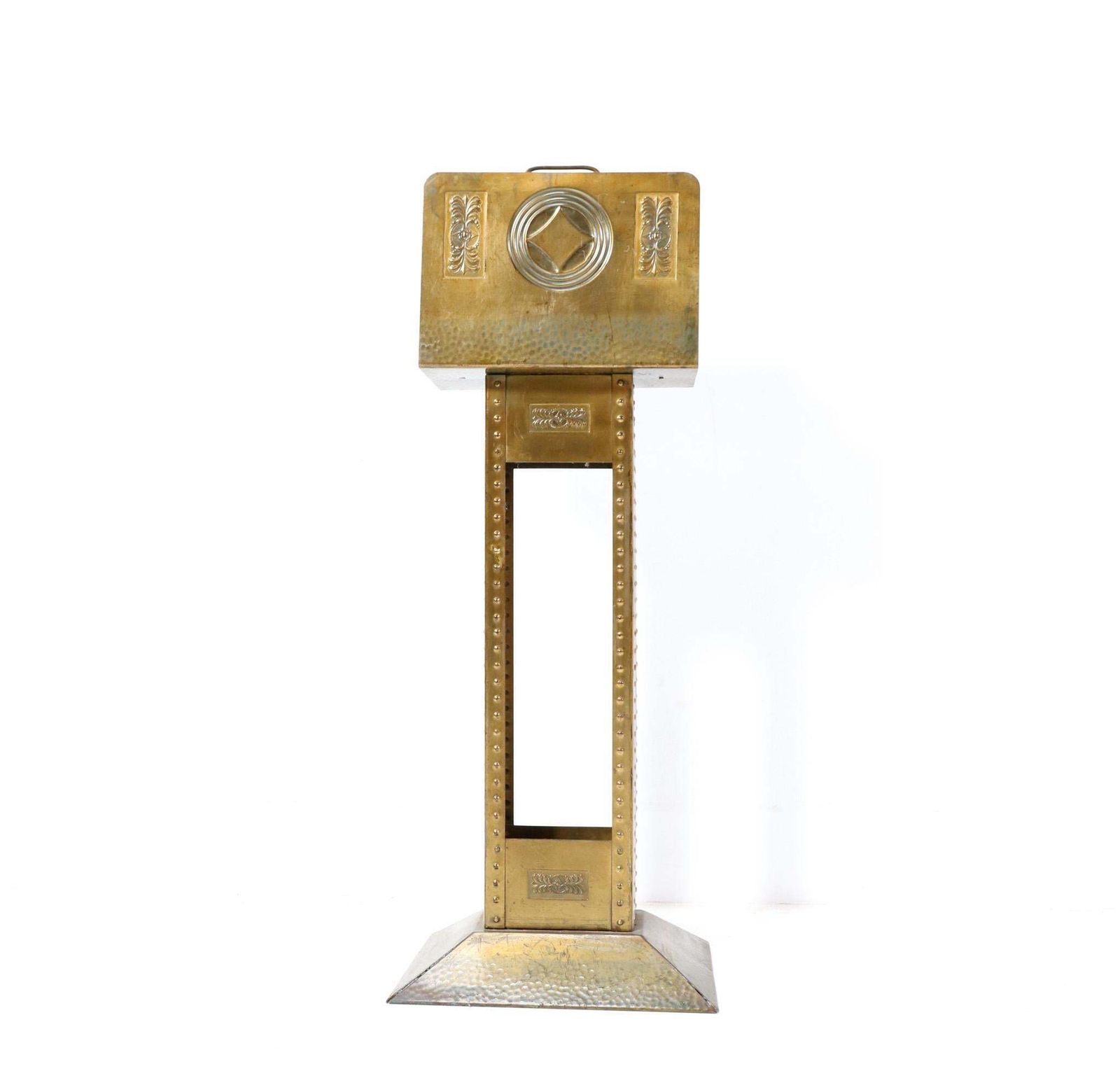 Patinated Brass Vienna Secession Magazine Rack photo 729.0