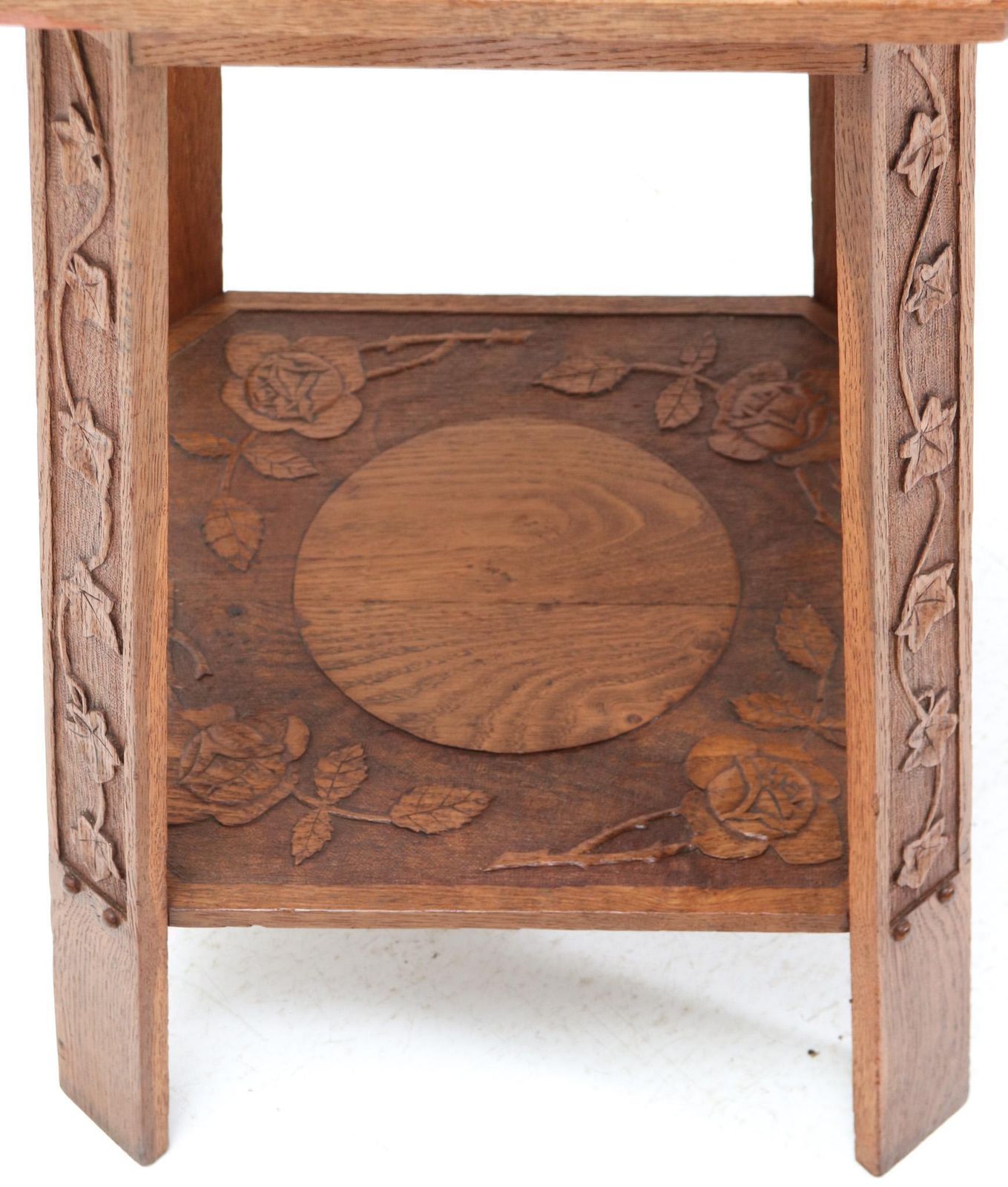 Oak Art Nouveau Arts & Crafts Side Table, 1900s photo buy