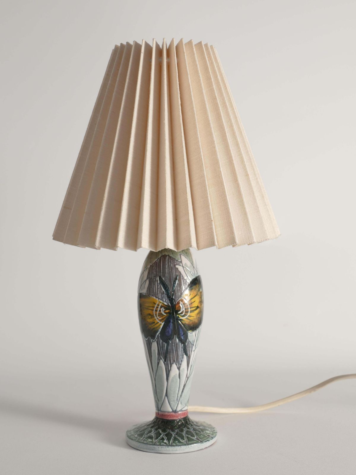 photo furniture Scandinavian Modern Ceramic Butterfly Motif Table Lamp By Tilgmans, Sweden 1960