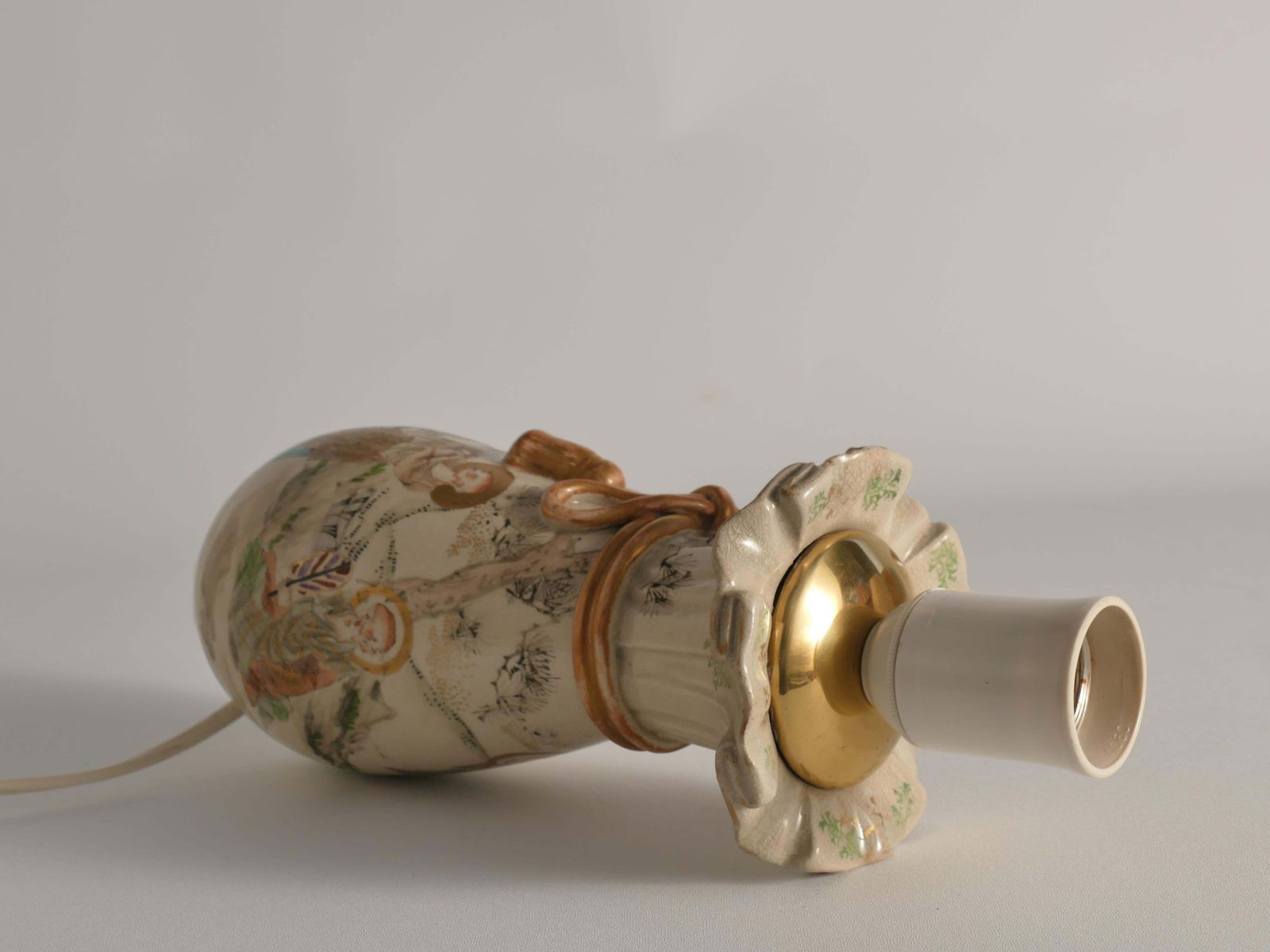 photo buy Meiji Period Kyoto Satsuma Vase Table Lamp, Japan, Circa 1880
