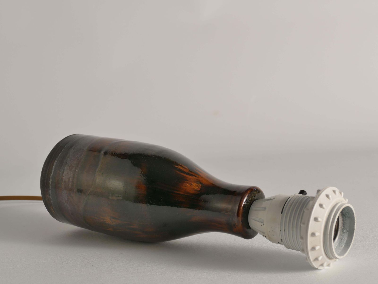 photo buy Brown Stoneware Table Lamp By Carl Harry Stålhane, Designhuset, Sweden 1960s