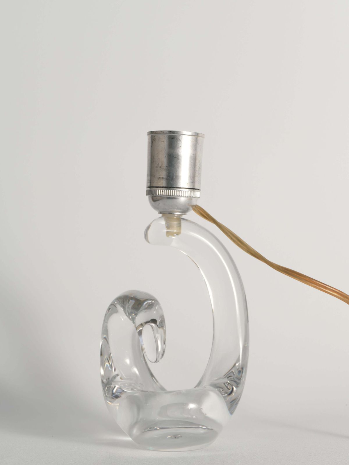 Sculptural Clear Crystal Glass Table Lamp By Schneider, France, 1950s photo 570.0