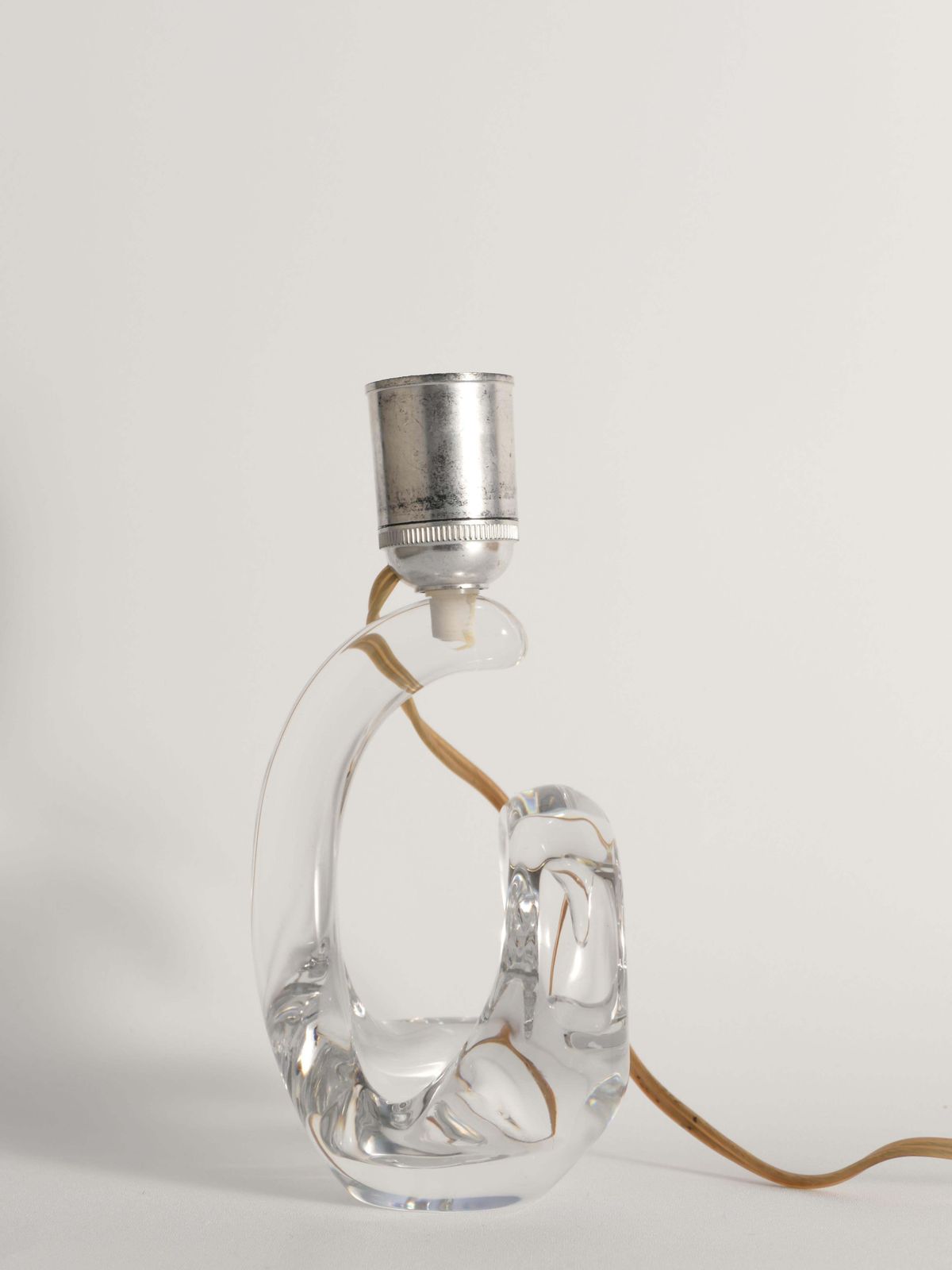 Sculptural Clear Crystal Glass Table Lamp By Schneider, France, 1950s photo buy