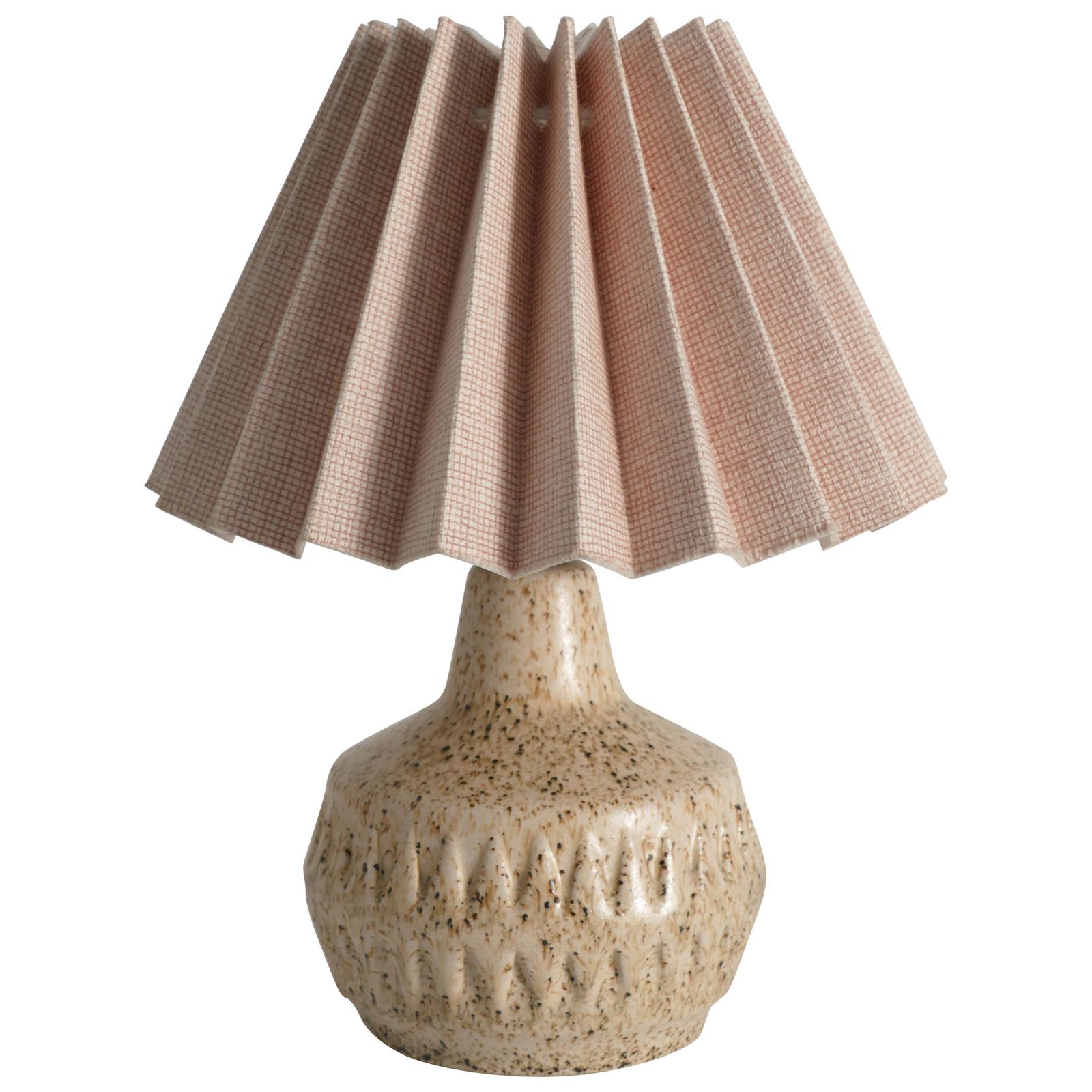 Mid Century Modern Brown Speckled Stoneware Table Lamp By Ego, Sweden 1960s