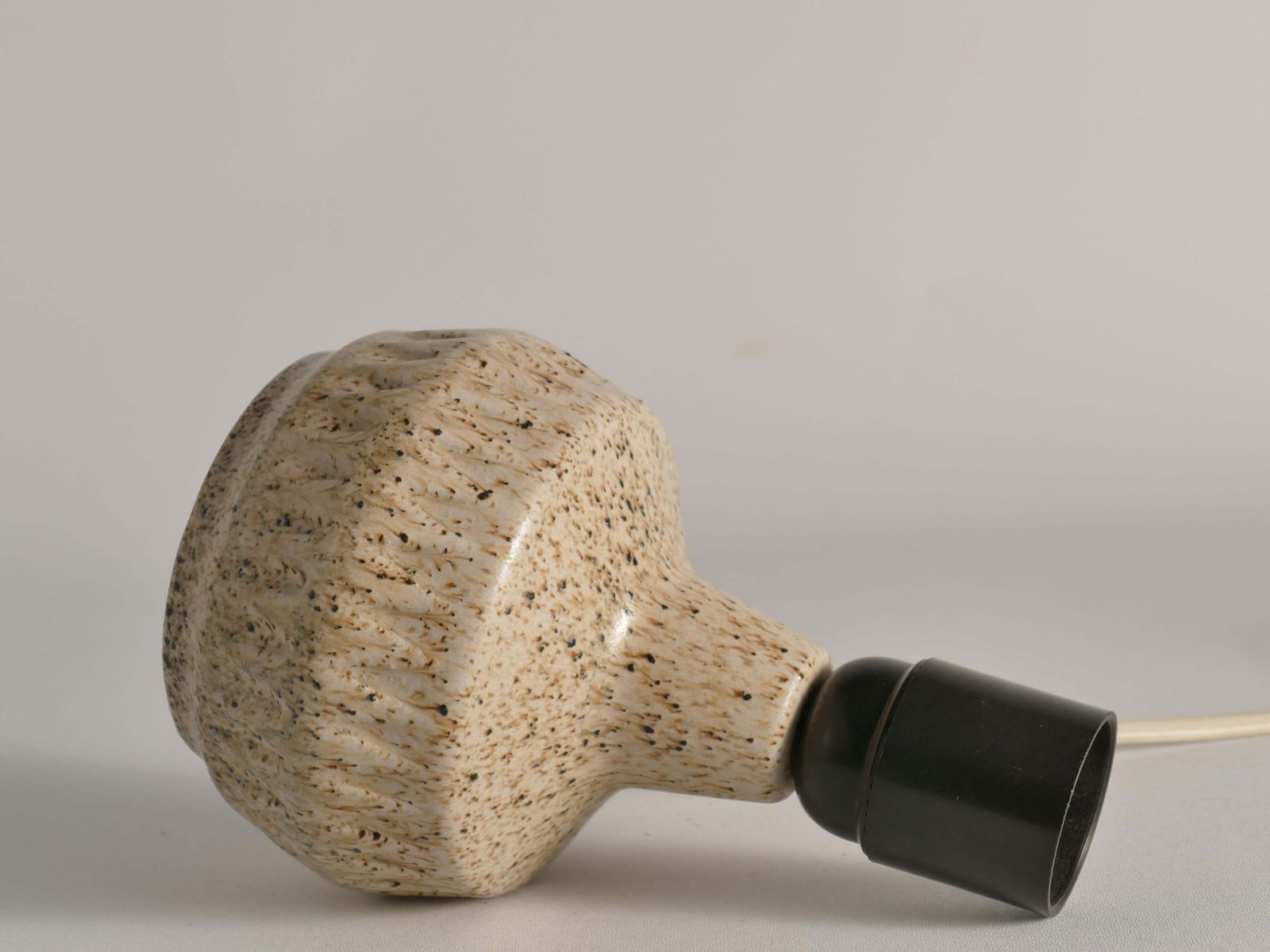 510.0 Mid Century Modern Brown Speckled Stoneware Table Lamp By Ego, Sweden 1960s photo