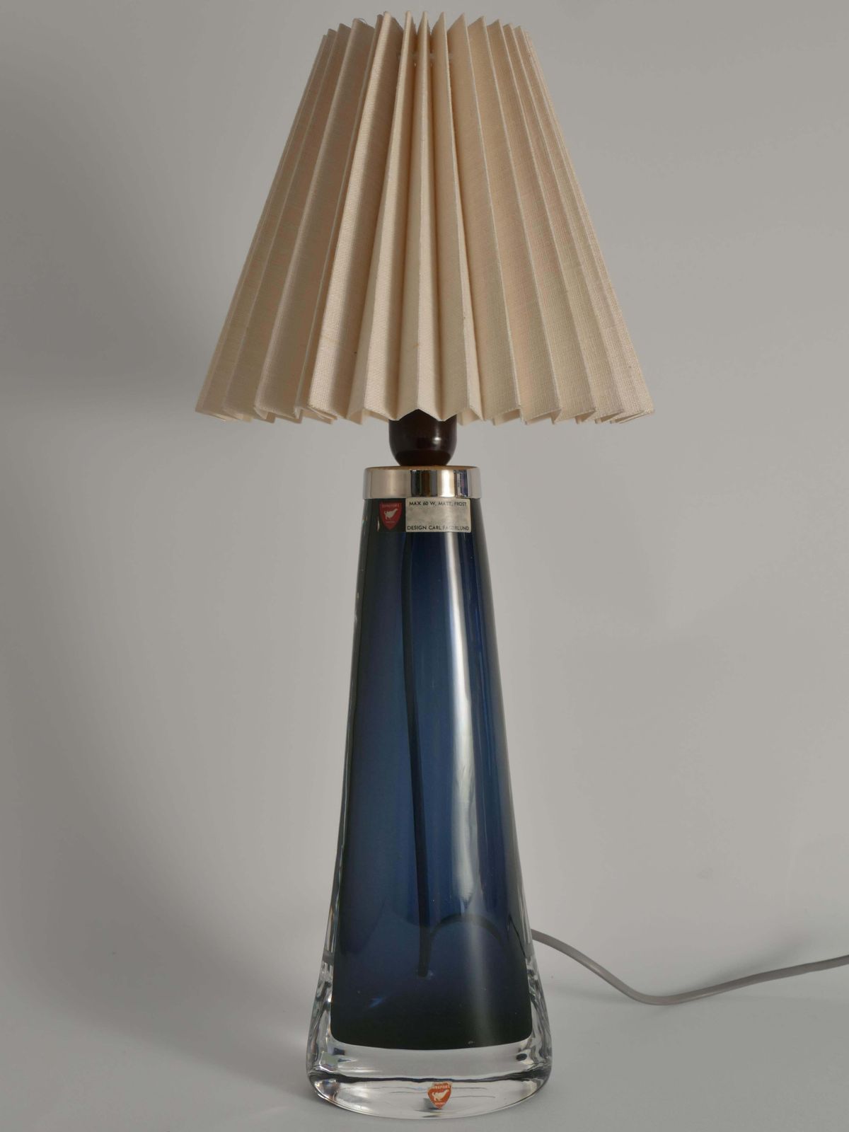photo furniture Blue Crystal Glass Table Lamp Model Rd 1566 By Carl Fagerlund, Orrefors, 1960s